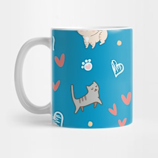 Cute Cat Love Pattern Mug